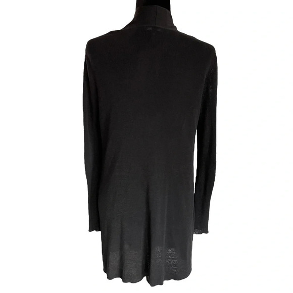 Eileen Fisher Linen Blend Open Cardigan in Black Small - Picture 7 of 8